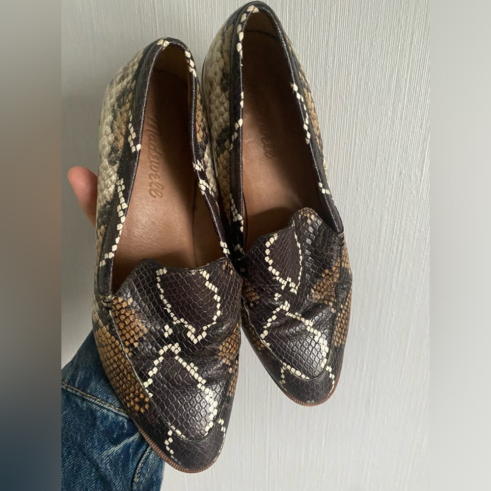 Madewell Frances Loafer Snake Embossed Leather